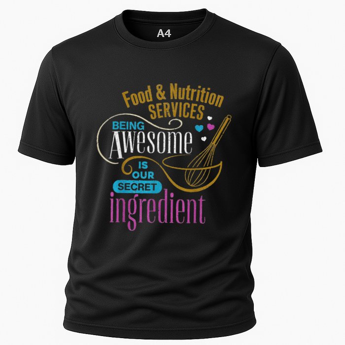 Retro Lunch Lady Food & Nutrition Services Being Awesome Cooling Performance Crew T-Shirt