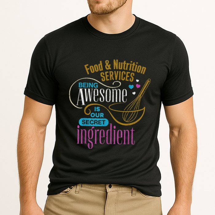 Retro Lunch Lady Food & Nutrition Services Being Awesome Cooling Performance Crew T-Shirt