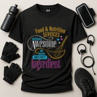 Retro Lunch Lady Food & Nutrition Services Being Awesome Cooling Performance Crew T-Shirt