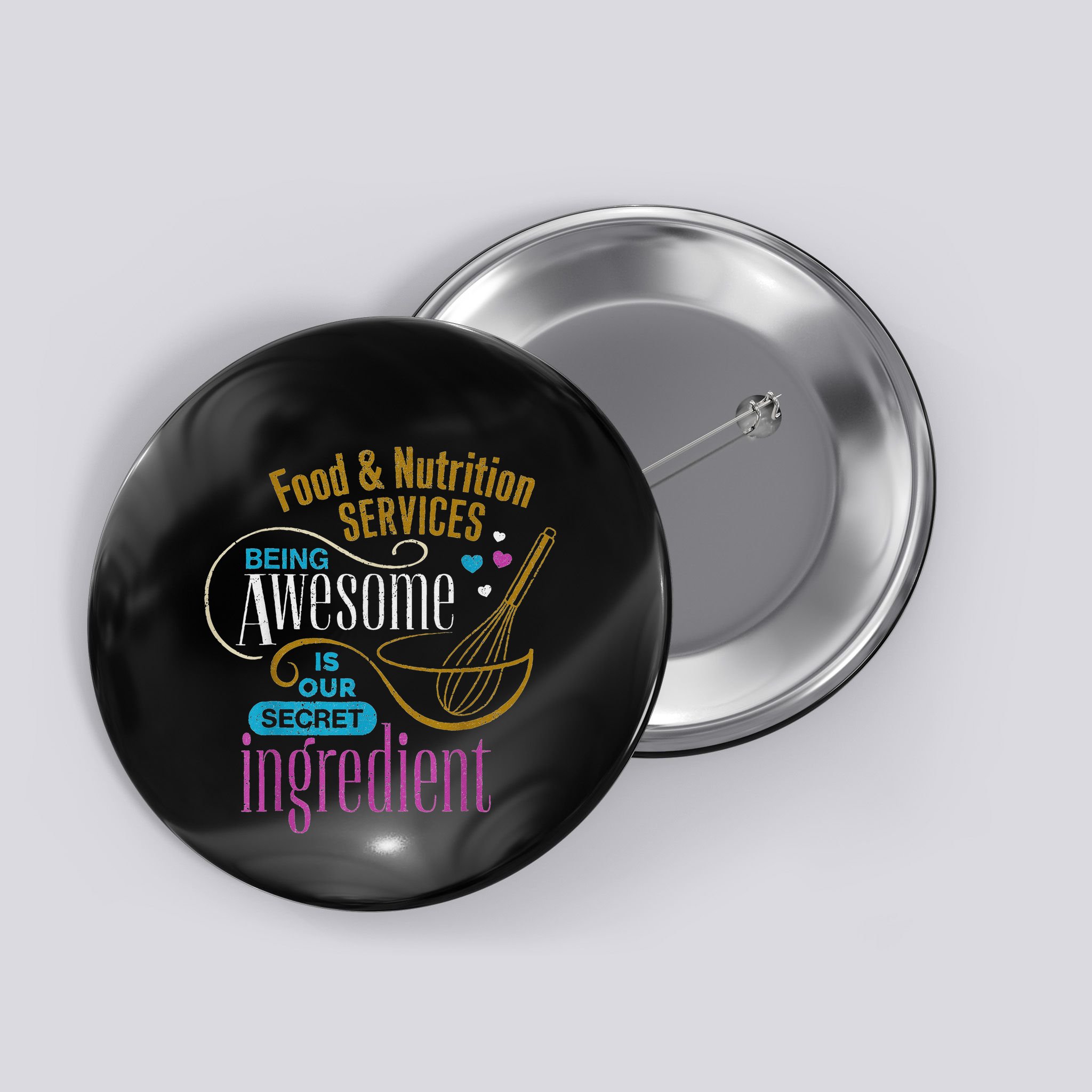 Retro Lunch Lady Food & Nutrition Services Being Awesome Button