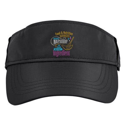 Retro Lunch Lady Food & Nutrition Services Being Awesome Adult Drive Performance Visor