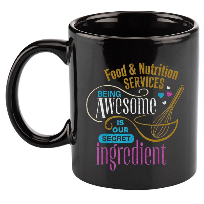 Retro Lunch Lady Food & Nutrition Services Being Awesome 11oz C Handle Ceramic Mug