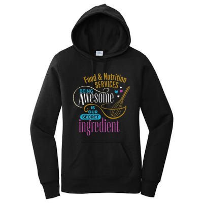 Retro Lunch Lady Food & Nutrition Services Being Awesome Women's Pullover Hoodie