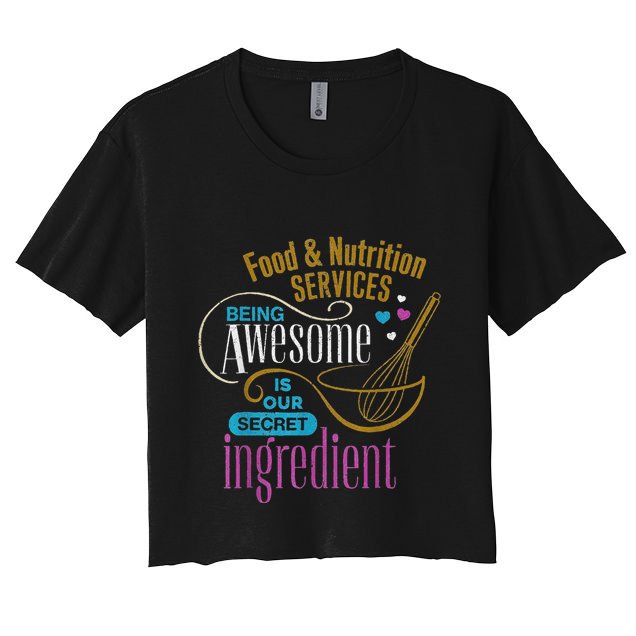 Retro Lunch Lady Food & Nutrition Services Being Awesome Women's Crop Top Tee