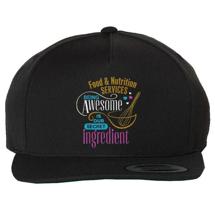 Retro Lunch Lady Food & Nutrition Services Being Awesome Wool Snapback Cap