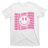 Retro Love Like Jesus Happy Face Aesthetic T-Shirt