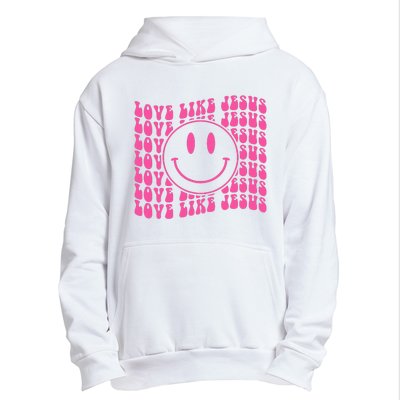 Retro Love Like Jesus Happy Face Aesthetic Urban Pullover Hoodie