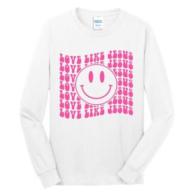 Retro Love Like Jesus Happy Face Aesthetic Tall Long Sleeve T-Shirt