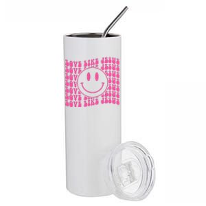 Retro Love Like Jesus Happy Face Aesthetic Stainless Steel Tumbler