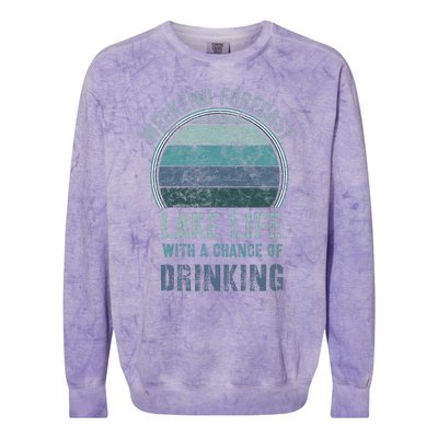 Retro Lake Life Apparel Lake Lover Weekend Forecast Drinking Colorblast Crewneck Sweatshirt