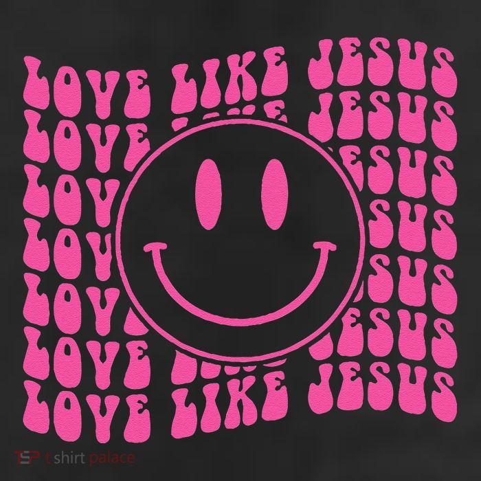 Retro Love Like Jesus Happy Face Aesthetic 7 Panel Mesh Trucker Snapback Hat