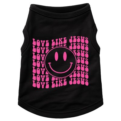 Retro Love Like Jesus Happy Face Aesthetic Doggie Tank