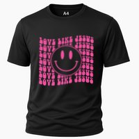 Retro Love Like Jesus Happy Face Aesthetic Cooling Performance Crew T-Shirt