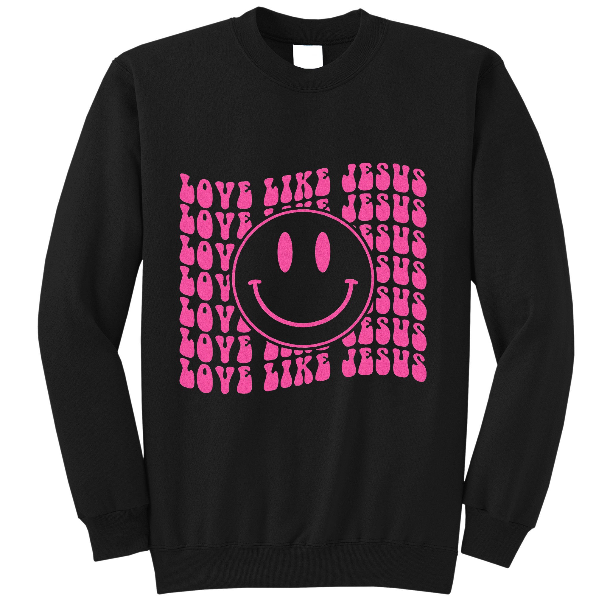 Retro Love Like Jesus Happy Face Aesthetic Sweatshirt