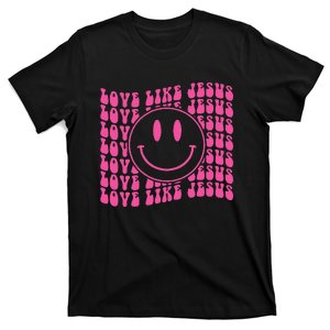 Retro Love Like Jesus Happy Face Aesthetic T-Shirt