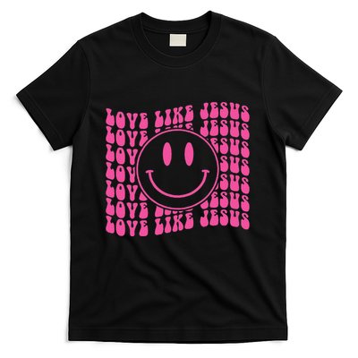 Retro Love Like Jesus Happy Face Aesthetic T-Shirt