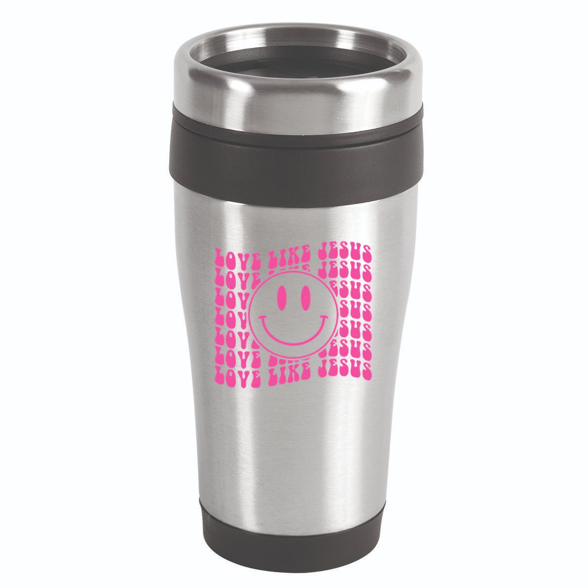 Retro Love Like Jesus Happy Face Aesthetic 16oz Travel Tumbler