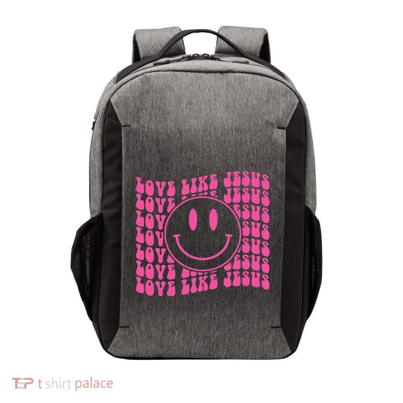 Retro Love Like Jesus Happy Face Aesthetic Vector Backpack