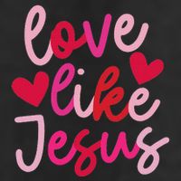 Retro Love Like Jesus Coquette Heart Bow 7 Panel Mesh Trucker Snapback Hat