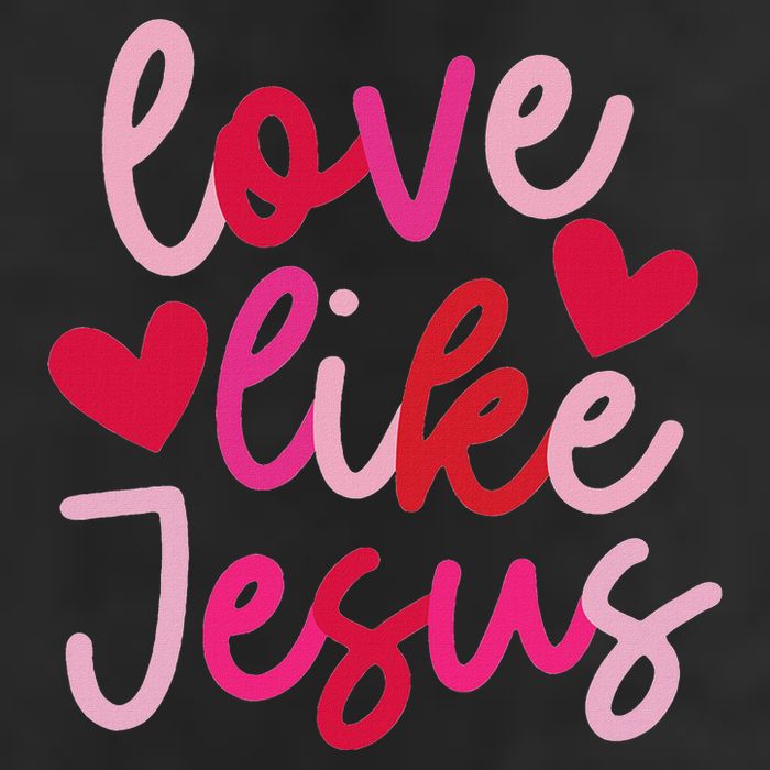 Retro Love Like Jesus Coquette Heart Bow 7 Panel Mesh Trucker Snapback Hat