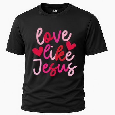 Retro Love Like Jesus Coquette Heart Bow Performance Shirt