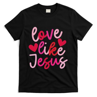 Retro Love Like Jesus Coquette Heart Bow T-Shirt