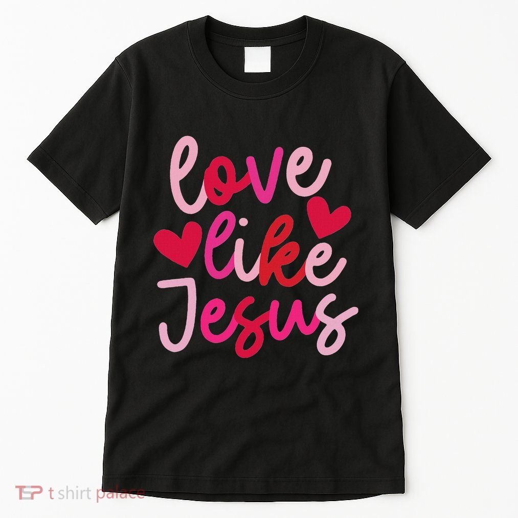 Retro Love Like Jesus Coquette Heart Bow Tall T-Shirt