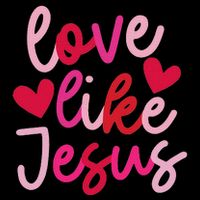 Retro Love Like Jesus Coquette Heart Bow Button