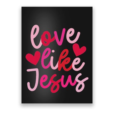 Retro Love Like Jesus Coquette Heart Bow Poster