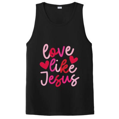 Retro Love Like Jesus Coquette Heart Bow PosiCharge Competitor Tank