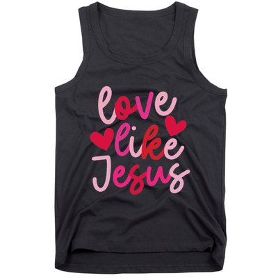Retro Love Like Jesus Coquette Heart Bow Tank Top