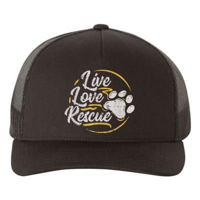 Retro Live Love Rescue Dog Lover Adopt A Dog Adoption Yupoong Adult 5-Panel Trucker Hat