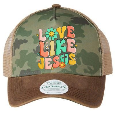 Retro Love Like Jesus Christian Religious God Lovers Gift Legacy Tie Dye Trucker Hat