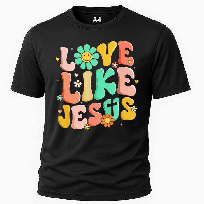 Retro Love Like Jesus Christian Religious God Lovers Gift Cooling Performance Crew T-Shirt