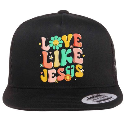 Retro Love Like Jesus Christian Religious God Lovers Gift Flatbill Hat