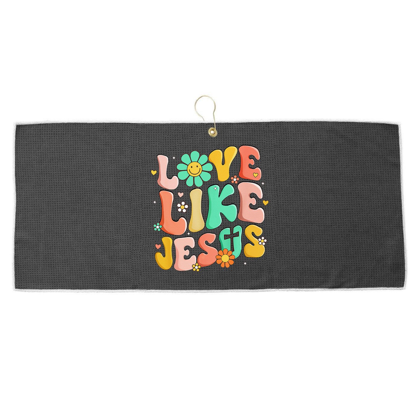 Retro Love Like Jesus Christian Religious God Lovers Gift Large Microfiber Waffle Golf Towel