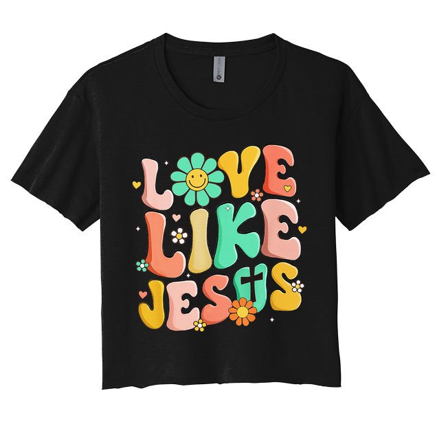 Retro Love Like Jesus Christian Religious God Lovers Gift Crop Top