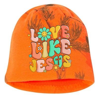 Retro Love Like Jesus Christian Religious God Lovers Gift Kati - Camo Knit Beanie