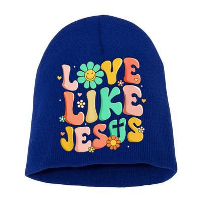 Retro Love Like Jesus Christian Religious God Lovers Gift Short Acrylic Beanie