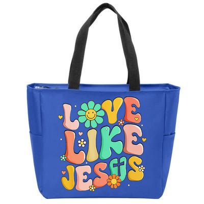 Retro Love Like Jesus Christian Religious God Lovers Gift Zip Tote Bag
