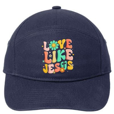 Retro Love Like Jesus Christian Religious God Lovers Gift 7-Panel Snapback Hat