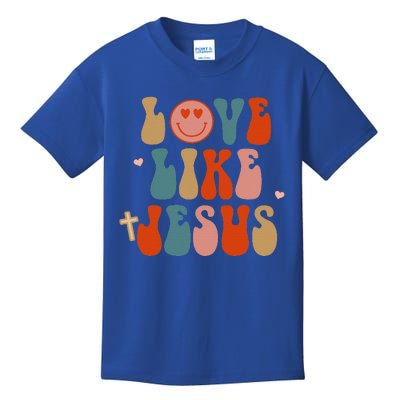 Retro Love Like Jesus Christian Religious Kids T-Shirt