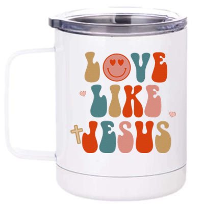 Retro Love Like Jesus Christian Religious 12 oz Stainless Steel Tumbler Cup