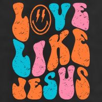 Retro Love Like Jesus Smiling Face Christian Religious Faith Beanie