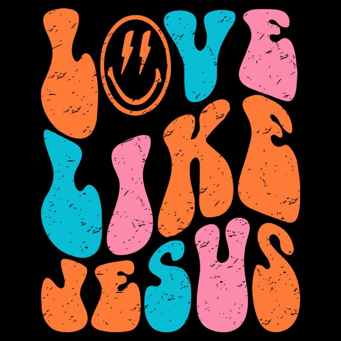 Retro Love Like Jesus Smiling Face Christian Religious Faith 16 in Basic Backpack