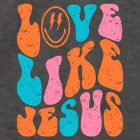 Retro Love Like Jesus Smiling Face Christian Religious Faith Vector Backpack