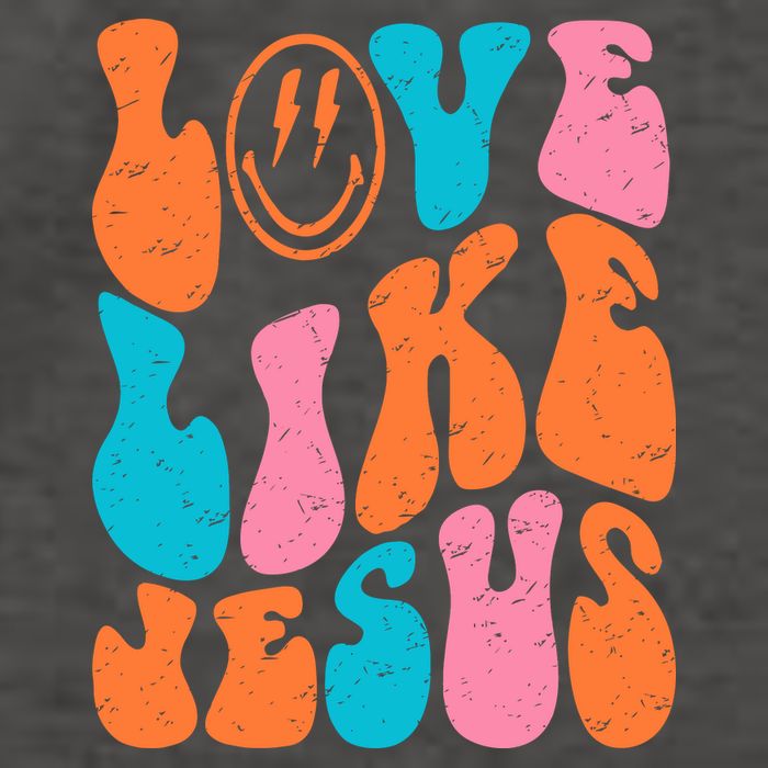 Retro Love Like Jesus Smiling Face Christian Religious Faith Vector Backpack