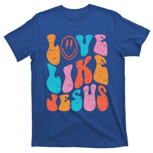 Retro Love Like Jesus Smiling Face Christian Religious Faith T-Shirt