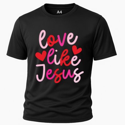Retro Love Like Jesus Coquette Heart Bow Performance Shirt