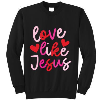 Retro Love Like Jesus Coquette Heart Bow Sweatshirt